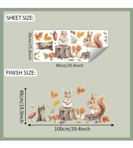 Cartoon Children Nursery Decoration Woodland Animal Wall Stickers Stickers - Model Fun-h23