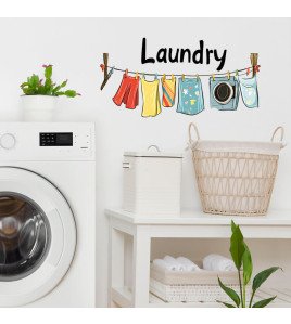 Home Decoration Self-adhesive Removable Laundry Personalized Wall Stickers - Model Hy-b127