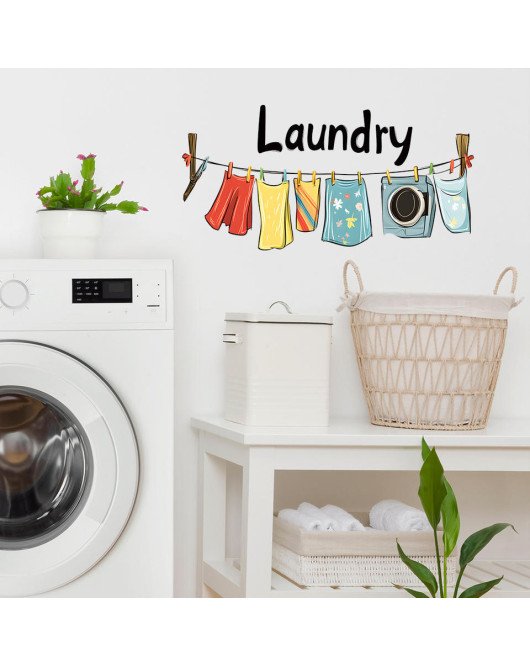 Home Decoration Self-adhesive Removable Laundry Personalized Wall Stickers - Model Hy-b127