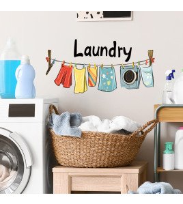 Home Decoration Self-adhesive Removable Laundry Personalized Wall Stickers - Model Hy-b127