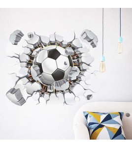 Removable Kids Room 3d False Window Effect Soccer Football Wall Sticker