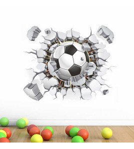 Removable Kids Room 3d False Window Effect Soccer Football Wall Sticker