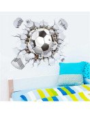 Removable Kids Room 3d False Window Effect Soccer Football Wall Sticker